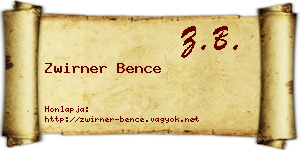 Zwirner Bence névjegykártya